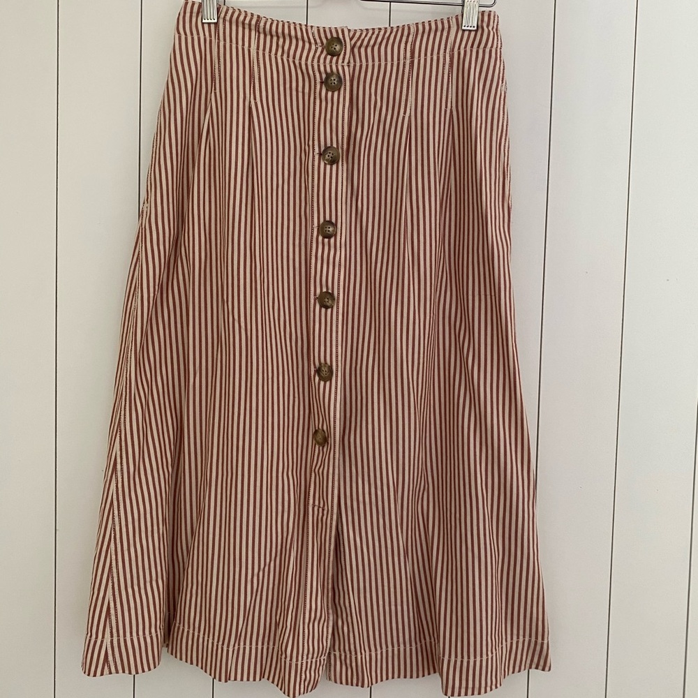 Madewell striped midi skirt size 4
